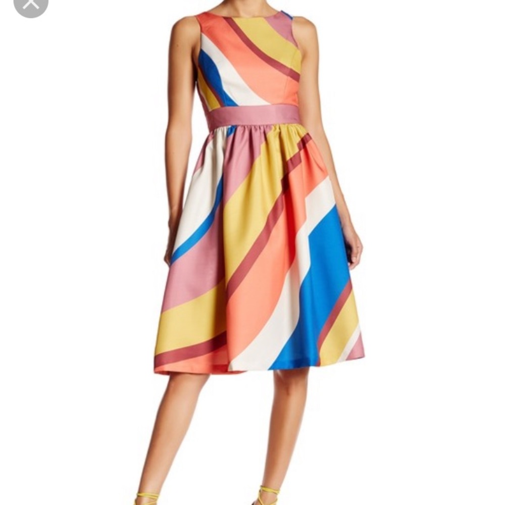 NWT Nordstrom Champagne & Strawberry stripe dress